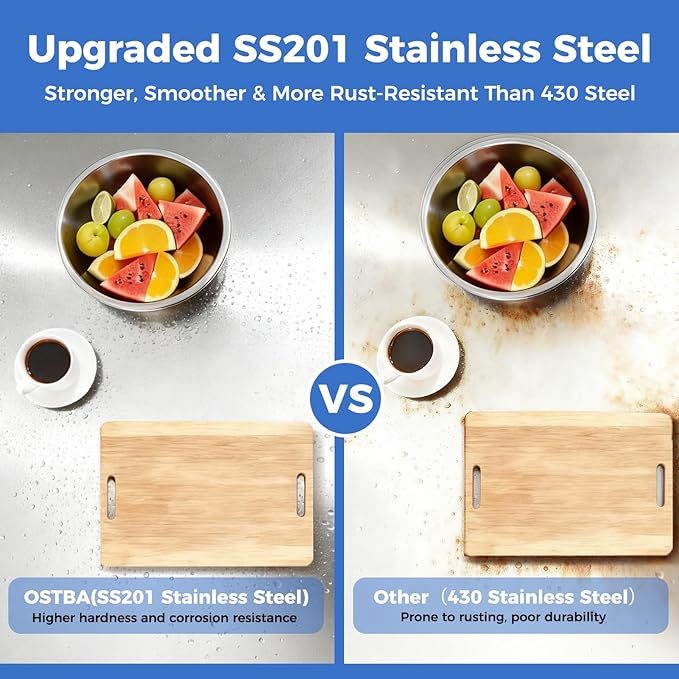 OSTBA Stainless Steel Table for Prep & Work 24x36 Inches, NSF Metal Commercial Heavy Duty Table with Adjustable Undershelf and Adjustable Foot for Restaurant Kitchen Home and Hotel
