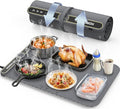 Food Warming Mat, Rapid Heating Electric Warming Tray with 9 Temp Setting and 6 Hours Timer, Foldable Warming Mat for Food, Portable Food Warmers for Parties Buffet, Gray