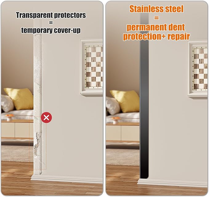 1x1x48 Inch 304 Stainless Steel Black Wall Corner Guards (5-Pack) Heavy Duty Rounded Corner Protector, Smooth Folded Edge Design for Wall Protection 90° Angle Metal Edge Guard Stainless Steel Slab