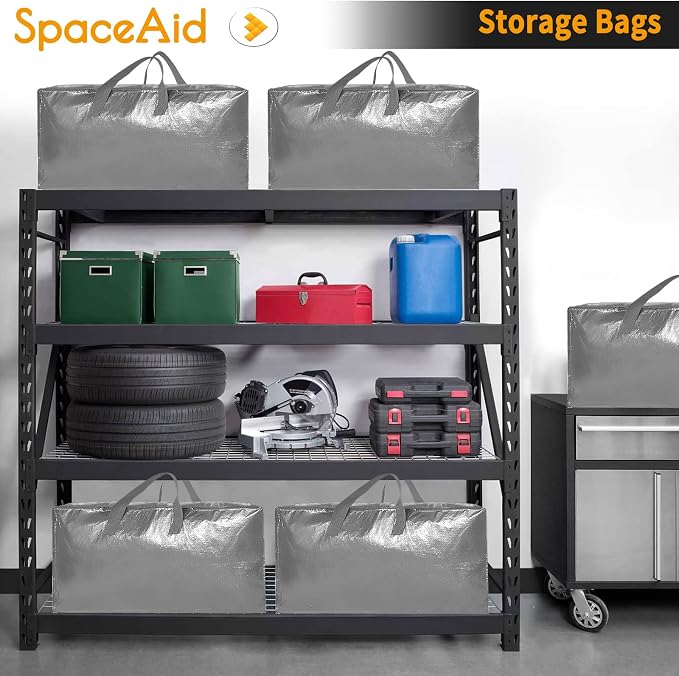 SpaceAid Heavy Duty Moving Bags, Extra Large Storage Totes W/Backpack Straps - Image 7