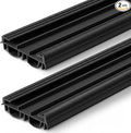 Pushglossy 2 Pcs 36" Kerf Door Sweep Double Bubble Slide on Black | 1-3/4" Wide by Pushglossy