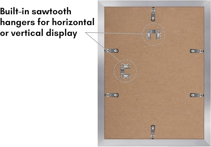 Americanflat 9x12 Picture Frame with Polished Plexiglass - Set of 5 - Use as 6x8 Frame with Mat or Display 9x12 Photo Without Mat - Galleria Collection - Picture Frames for Wall Display - Silver
