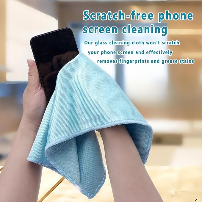 6 Pcs Glass Cleaning Cloth for Window Eyeglass Mirrors Stainless Steel - Image 2