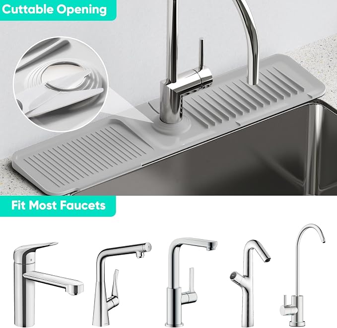 24 Inch Longer Faucet Mat for Kitchen SinkBathroom Kitchen Sink Splash Guard - Image 5