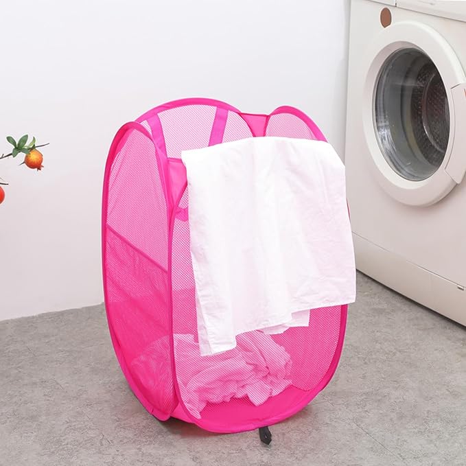 2Pcs Pop Up Laundry Hampers for Cruise Foldable Mesh Laundry Basket - Image 4