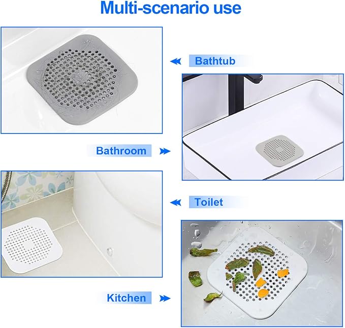 Drain Hair Catcher 2 Packs, Shower/Bathtub Drain Cover, Silicone Hair Catcher - Image 4