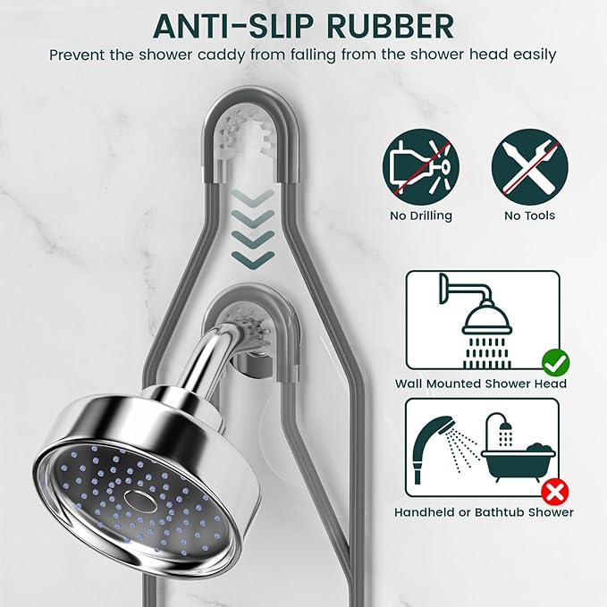 REINHARDT Adjustable Shower Caddy Hanging Rustproof Shower Organizer - Image 4