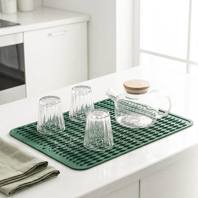 MicoYang Silicone Dish Drying Mat — Quick-Dry Ridges Counter & Sink Pad - Image 6