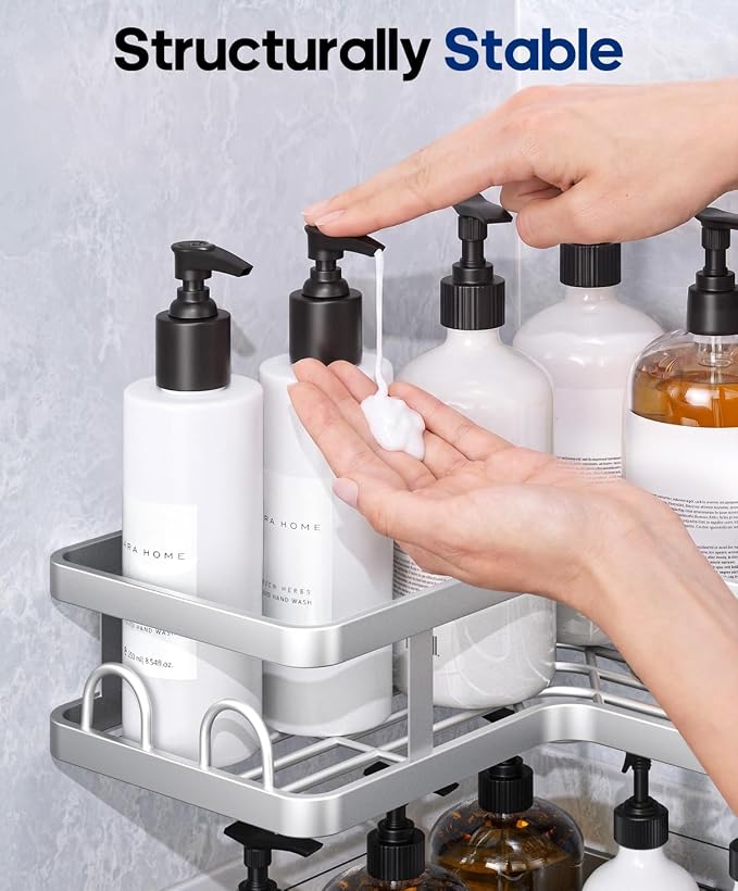 3 Pack Corner Shower Shelves, Rustproof Shower Organizer Caddy - Image 6
