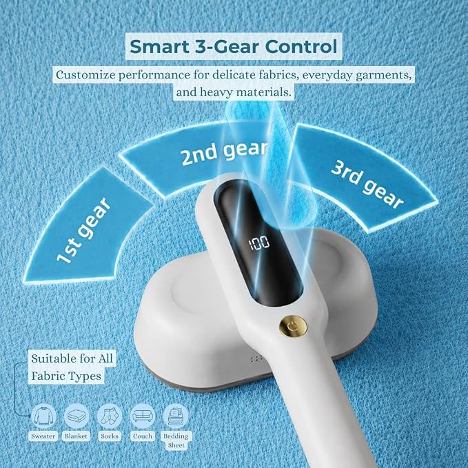 Fabric Shaver, Rechargeable Lint Remover, Pearl White | 2600mAh Powerful Battery - Image 5