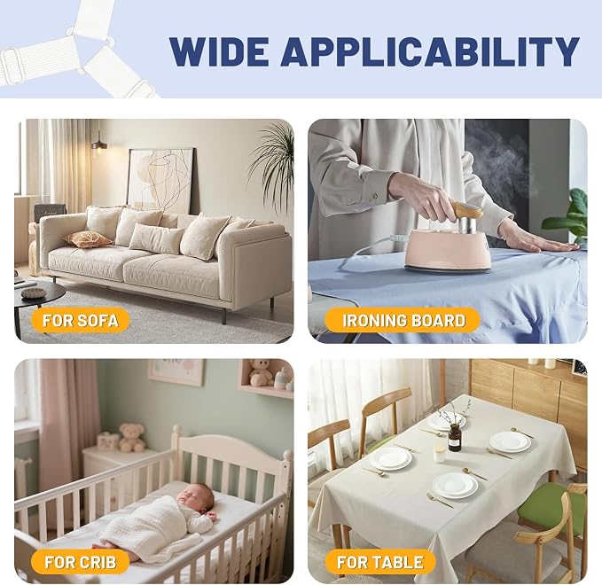 Adjustable Bed Sheet Straps, Elastic Fasteners - Image 7