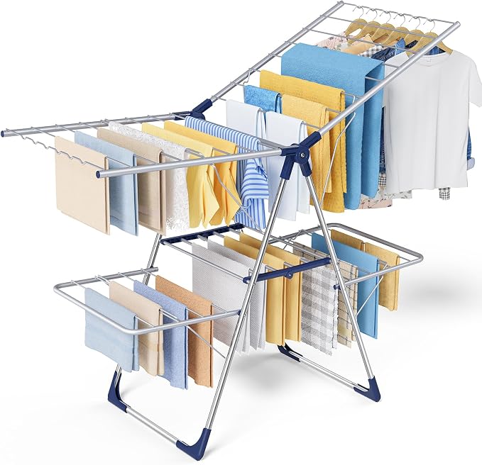 Sakugi Clothes Drying Rack, Foldable 2-Level by Sakugi