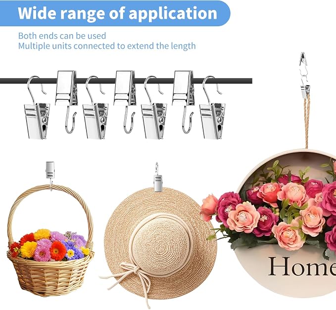 Curtain Clips Hooks, 100 Pack Stainless Iron Drapery Hooks Clips - Image 4