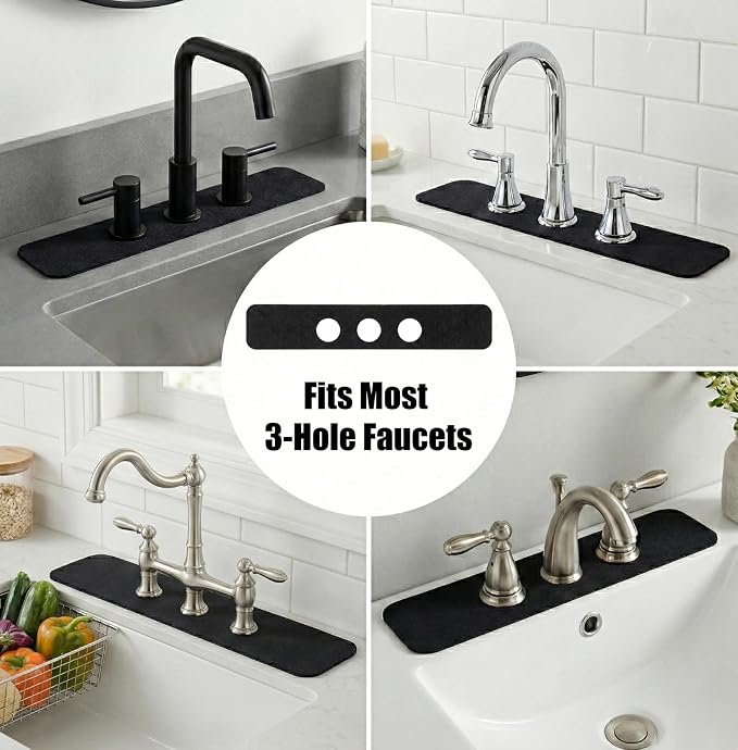 2PCS Kitchen Bathroom Faucet Mat - Image 3