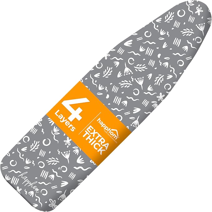 Ironing Board Cover and Pad Extra Thick Heavy Duty Padded Multiple Layers by happhom