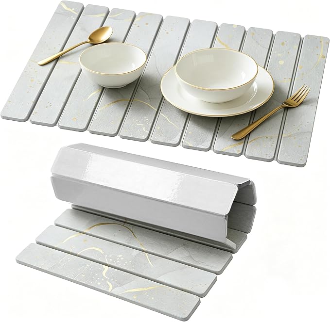 Stone Drying Mat for Kitchen Counter, Quick Diatomaceous Earth Mats for Dishes by Unknown