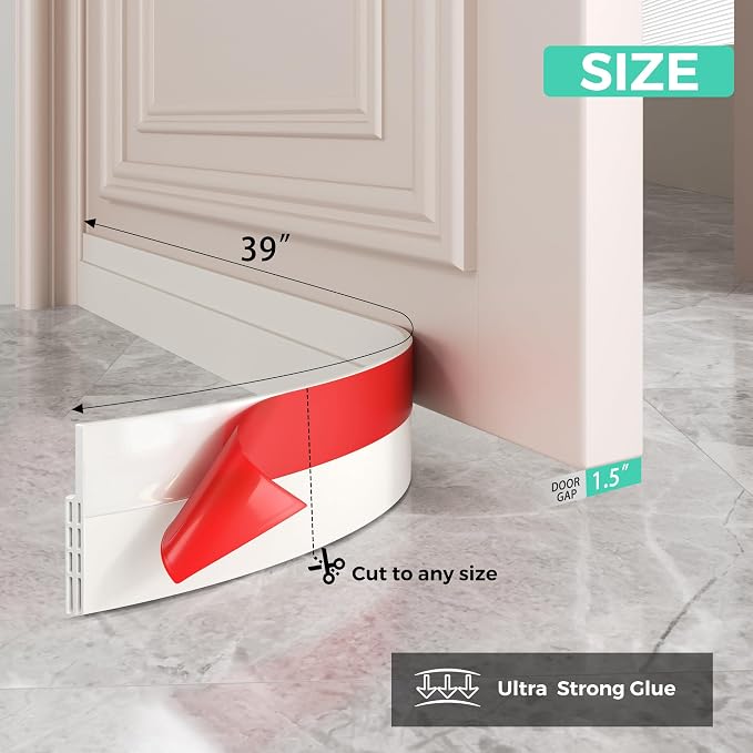 Hojoy Under Door Draft Stopper, Door Weather Stripping Door Seal, 4 Pack | - Image 4