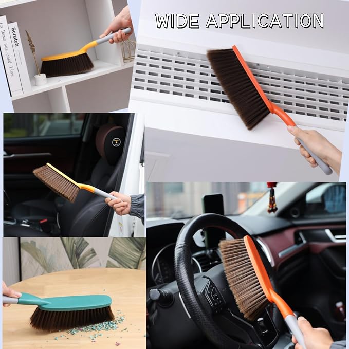 15" Yellow Soft Brist. Hand Broom Brush Bed Sofa Counter Hair Clear | Soft - Image 6
