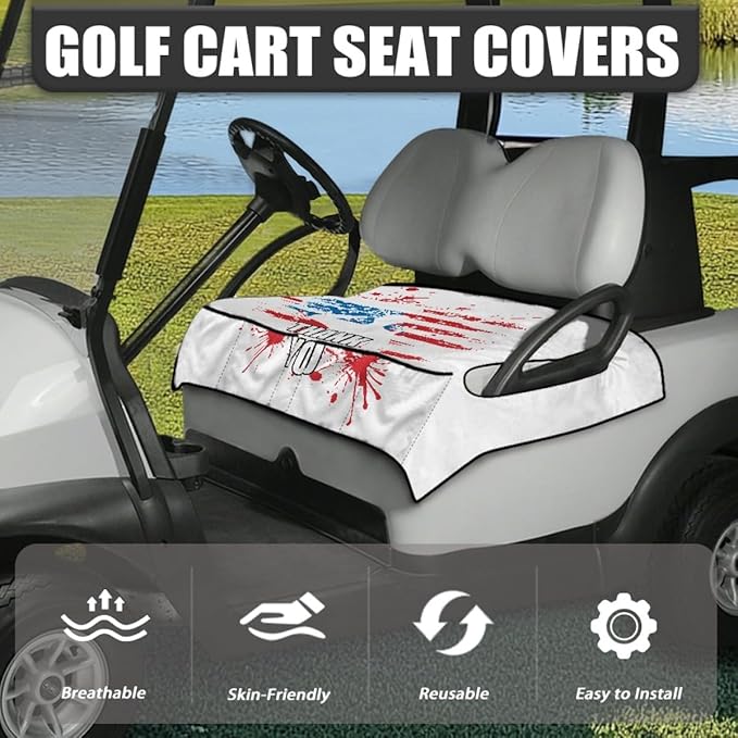 Golf Cart Seat Cover Cushion Featuring Breathable Microfiber Fabric, Waterproof Protection and Secure Non-Slip Design for Comfortable Outdoor and Daily Cart Use
