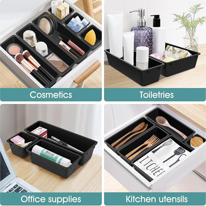 25 PCS Plastic Drawer Organizer Set, Makeup Organizers and Storage Bins | 4 - Image 5