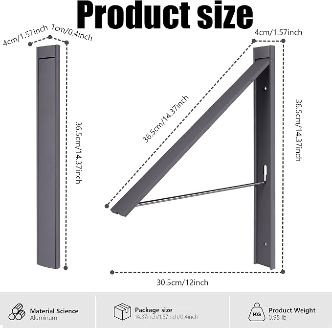 Ithywat Retractable Clothes Drying Rack, Space Saver Wall Mounted Folding Hanger - Image 3