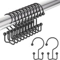 Shower Curtain Hooks Black Double Shower Curtain Hooks, Shower Curtain Rings by Amazer