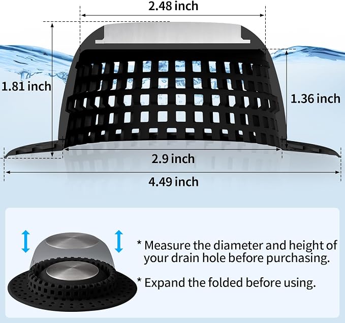 Aluvor Shower Drain Hair Catcher Bathtub Drain Cover Sink Drain Protector | - Image 4