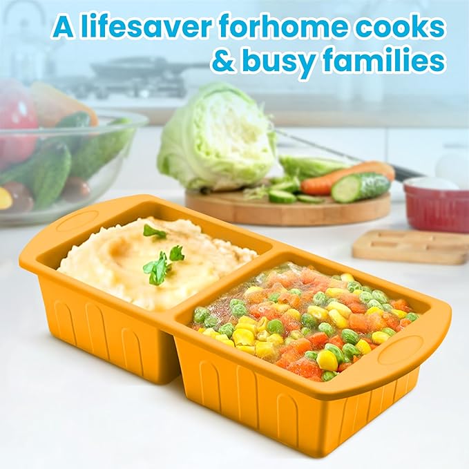 2 Pack Silicone Freezer Trays With Lid For Easy Storage Silicone Soup Freezer Molds 2 Cup ，Perfect For ice cube tray Freezing Broth Sauces Store Leftovers , Leakproof, Easy Release Dishwasher Safe