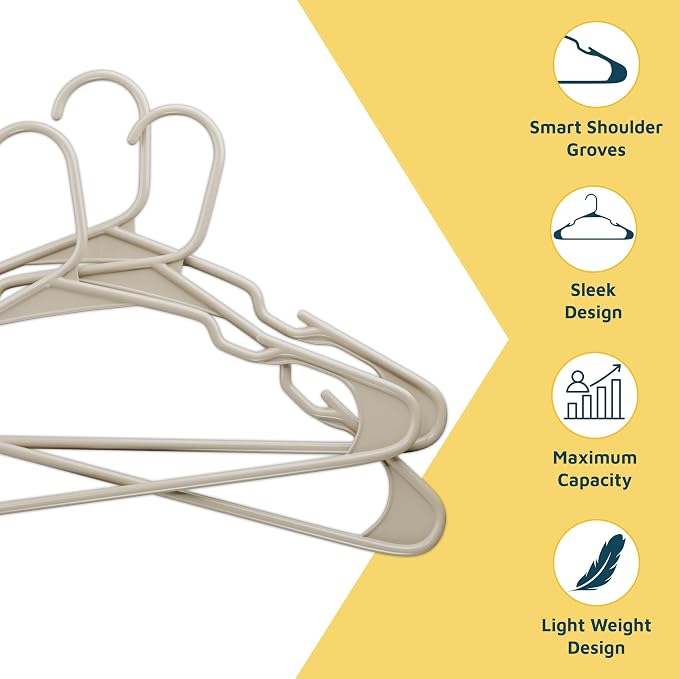 Lifemaster Plastic Clothes Hangers – Heavy Duty Hanger Set, - Image 4