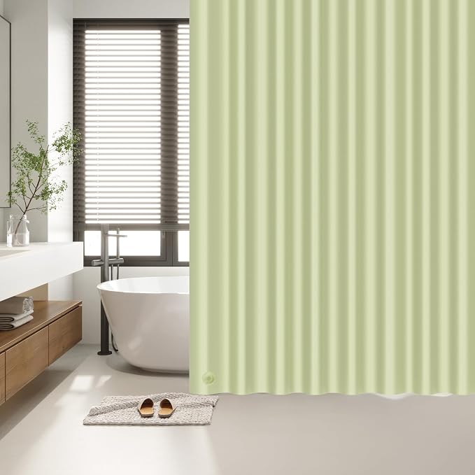 EHZNZIE Sage Shower Curtain Liner 72x72, PEVA Waterproof Bath Curtain, No - Image 7