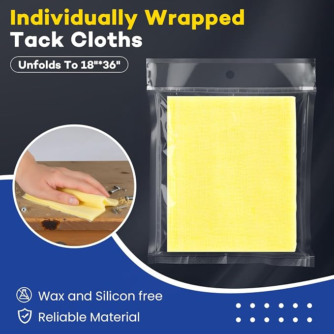 CAREGY 48Pcs Tack Cloth for Removing Dust from Woodworking |, Sanding Particles - Image 3