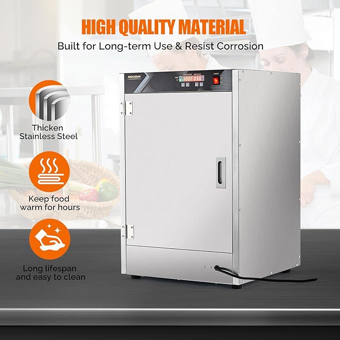 ROVSUN 5-Tier Commercial Food Warmer, Hot Box Food Warmer Pizza Warmer w/Removable Shelves Water Tray, Hot Holding Cabinet Electric Countertop for Catering Buffet Restaurant
