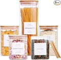 CZZGSM 5 Pack Square Glass Pantry Storage Containers by CZZGSM