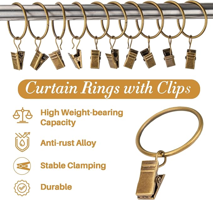 MAQIHAN 40PCS Curtain Rings - Image 2