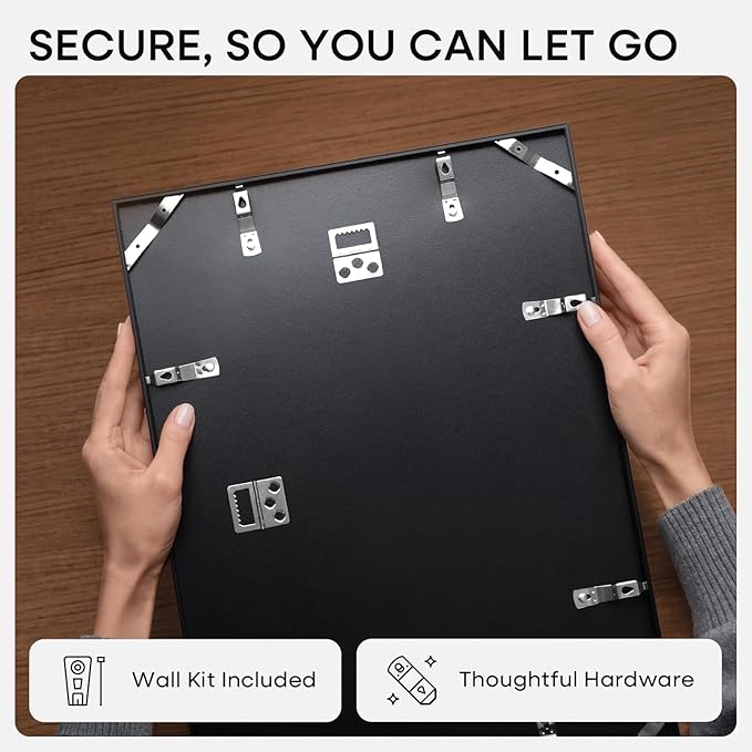Homeforia 14x17 Picture Frame Black, High End Metal 14 x 17 Poster Frames with Mat 11 x 14 for Photo, 14x17 Black Frame Matted to 11x14 inch Print, 17x14 Thin Frame, Tempered Glass, Wall Kit, Set of 2