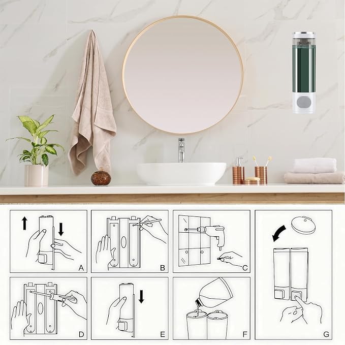10oz/300ml Single Manual Wall Mounted Soap Dispenser - Image 5