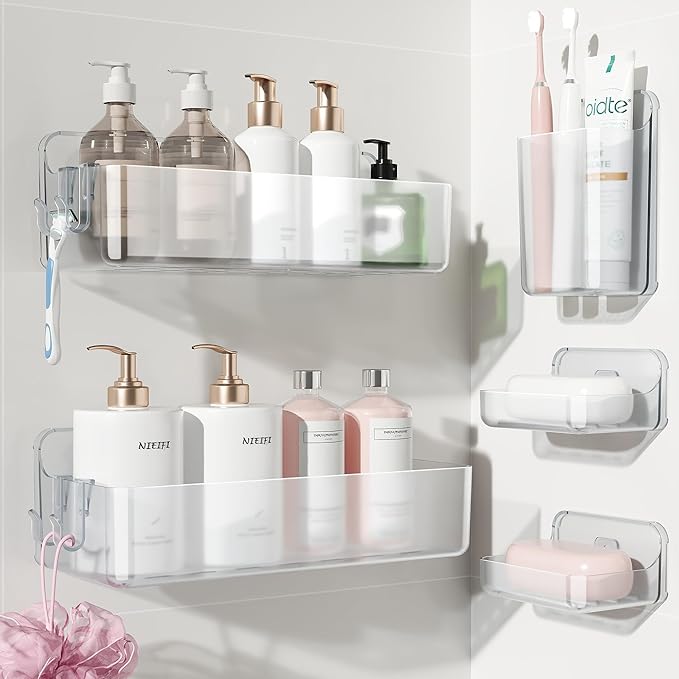 Nieifi Adhesive Shower Shelves, 5 Pieces by Nieifi