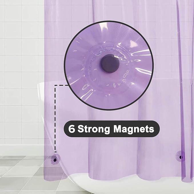 Barossa Design Clear Lavender Shower Curtain Liner Standard Size - Image 4
