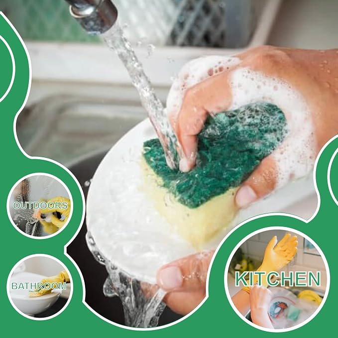24 Pack Kitchen Cleaning Sponges, Scrub Sponges - Image 3