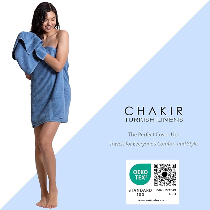 Chakir Turkish Linens 100% Cotton Personalized 3-Piece Set, Wedgewood | - Image 3