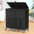 80 GAL Laundry Hamper with Lid & Wheels, Rolling Laundry Basket with Bag by OLLDIDE