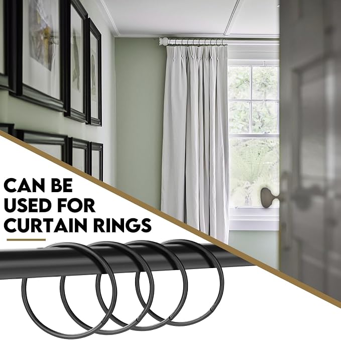 30Pcs Shower Curtain Hooks, Metal Round Shower Curtain Hooks Roman Rings - Image 5