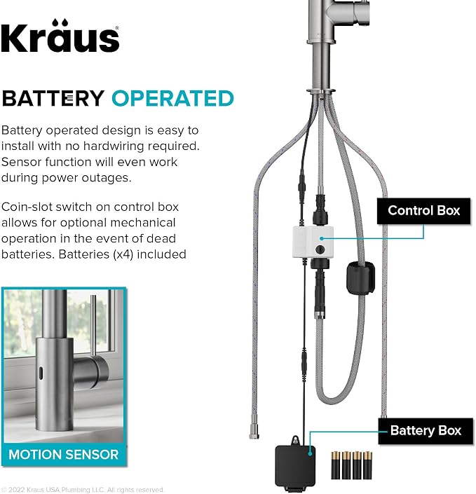 KRAUS Oletto Touchless Sensor Commercial Pull-Down Single Handle Kitchen Faucet - Image 10