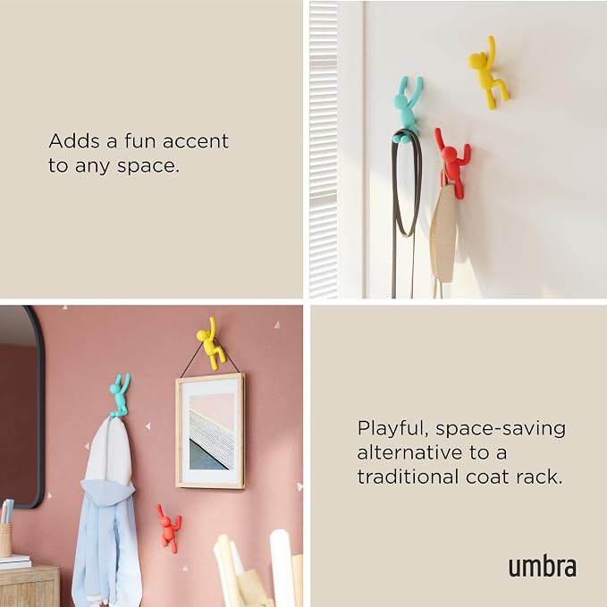 Umbra Buddy Wall Hooks, Wall Mount Coat Hooks - Image 4