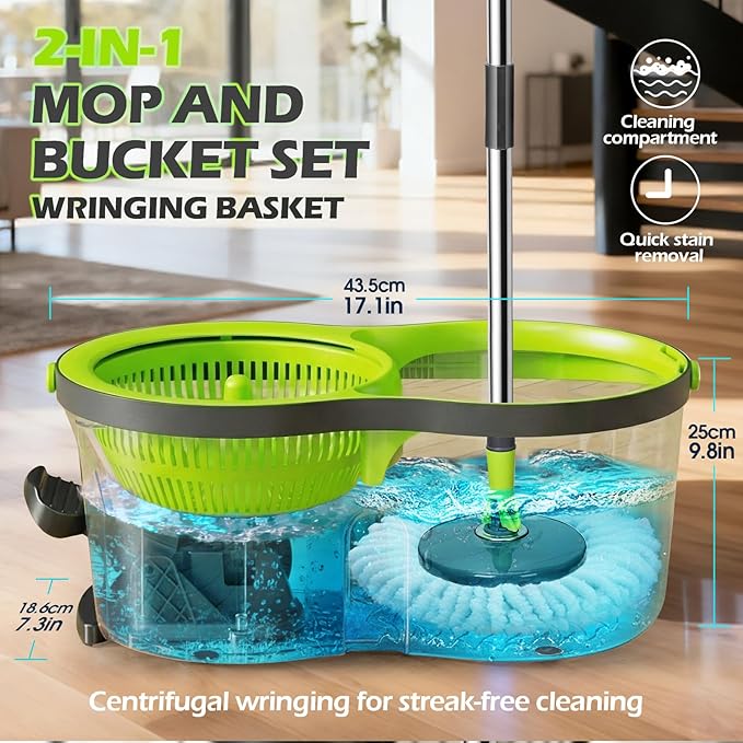 Masthome Compact Spin Mop Bucket System - Image 2