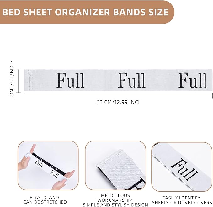 4PCS Bed Sheet Organizer Bands, Storage Labels and Sheet Keepers - Image 5