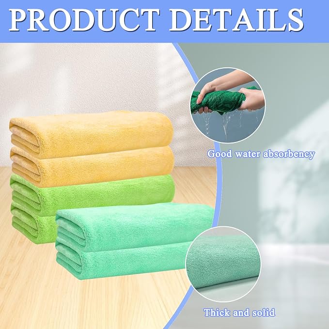 12 Pcs Extra Large Microfiber Cleaning Cloth, Microfiber Towels - Image 3