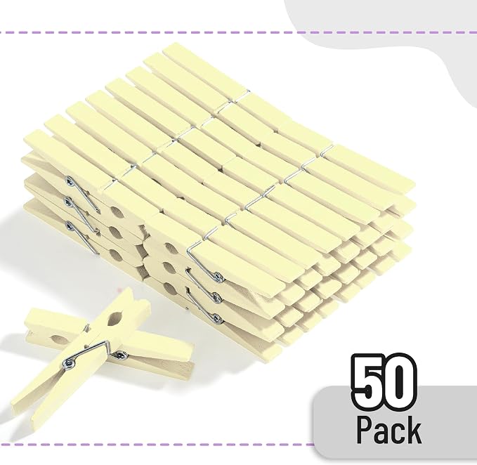Mr. Pen- Large Wooden Clothes Pins, 2.9 Inch, 50 Pack, Natural Wood Clips - Image 2