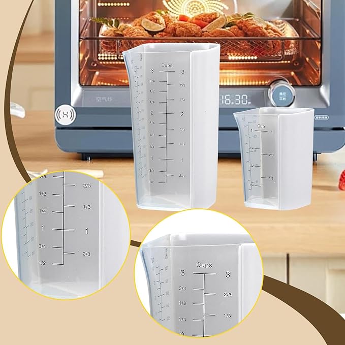 2Pcs Measuring Cups Containers Versatile Silicone 750ml 250ml Kitchen Tools Liquid Flour Milk Measuring Cups for Cooking