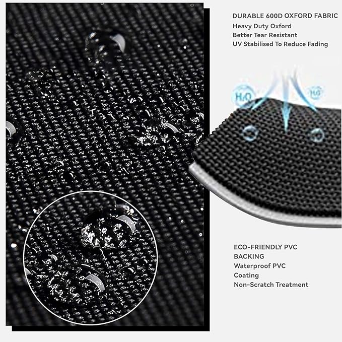 Outdoor Dining Table Cover - Heavy Duty Waterproof Cover for Patio Metal Steel Slat Table, Compatible 60" x 38" Black
